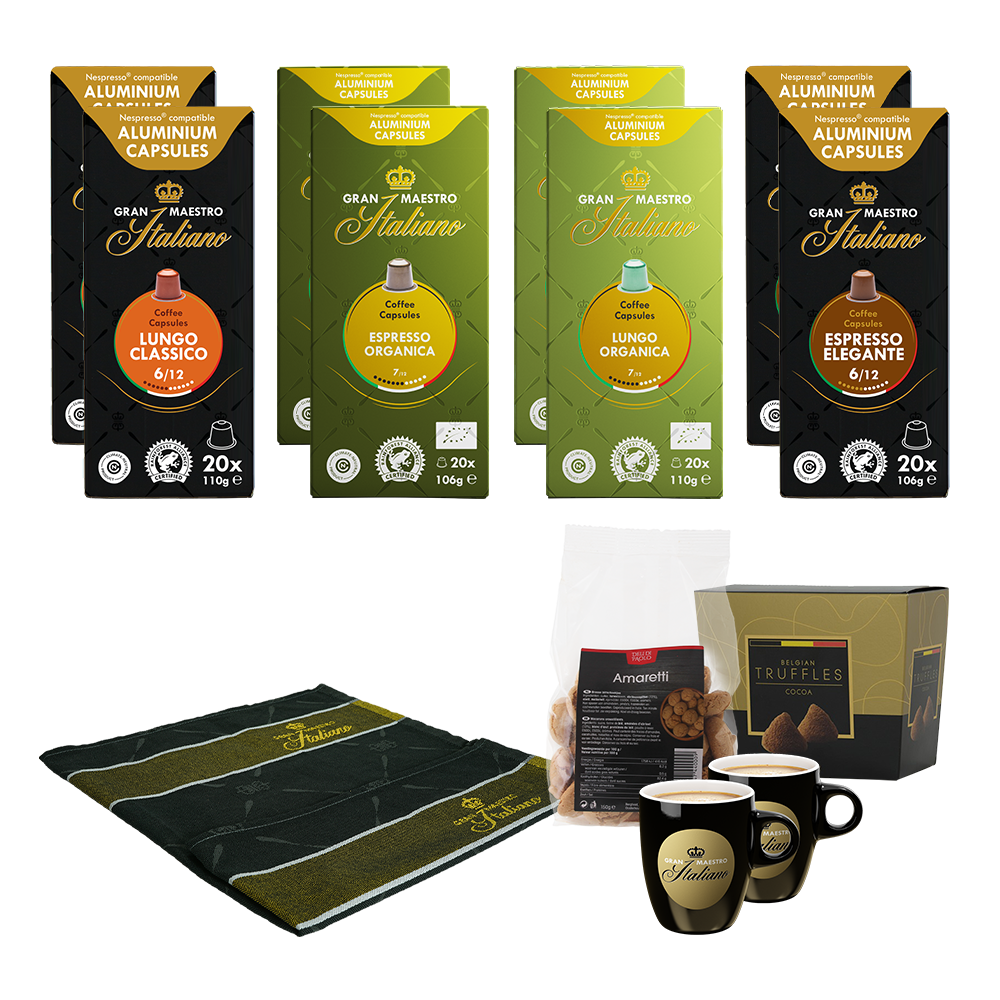 Aanbieding Verfijnd Gran Maestro Italiano nespresso compatible pakket (ean 8719418043036)