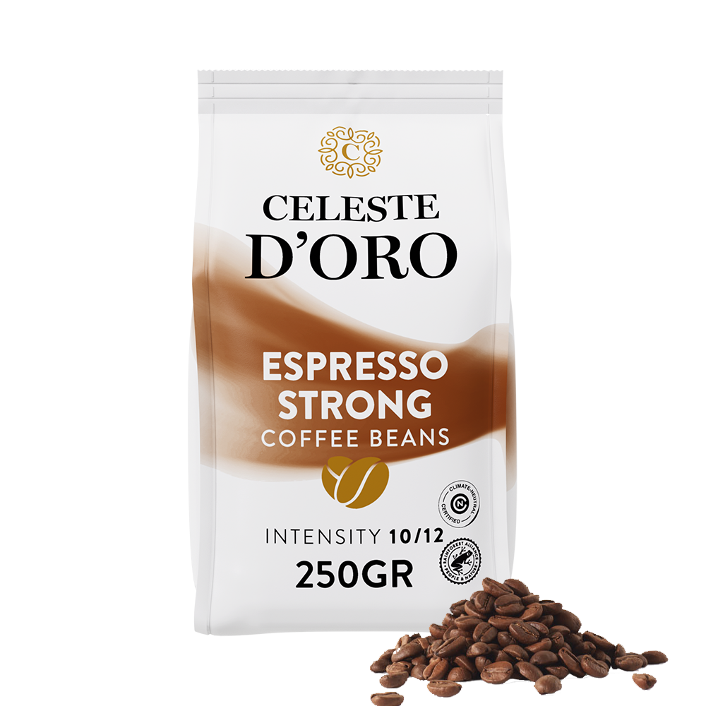 Aanbieding Celeste d'Oro - koffiebonen - Finest Espresso Strong (250 gram) (ean 8719418030135)