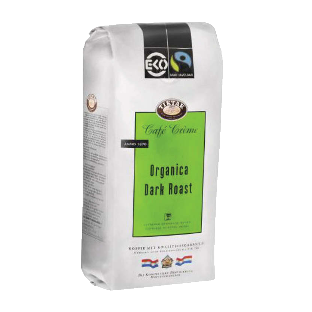 Aanbieding Tiktak Bio Organica Dark Roast - 1 kg koffiebonen (ean 8710828255385)