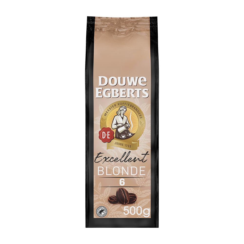 Aanbieding Douwe Egberts Excellent Blonde - Koffiebonen 500 GR (ean 8711000568422)