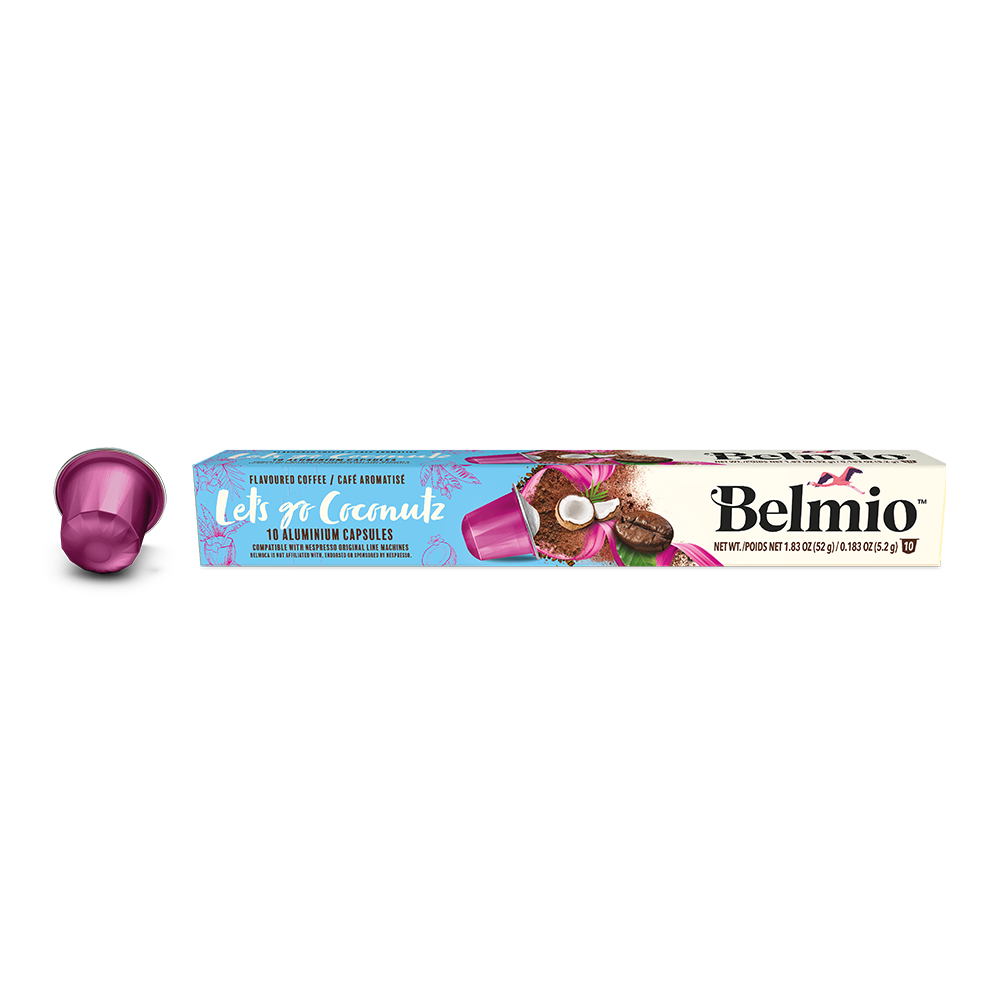 Aanbieding Belmio Let's Go Coconutz - 10 Koffiecups (ean 5415150315815)