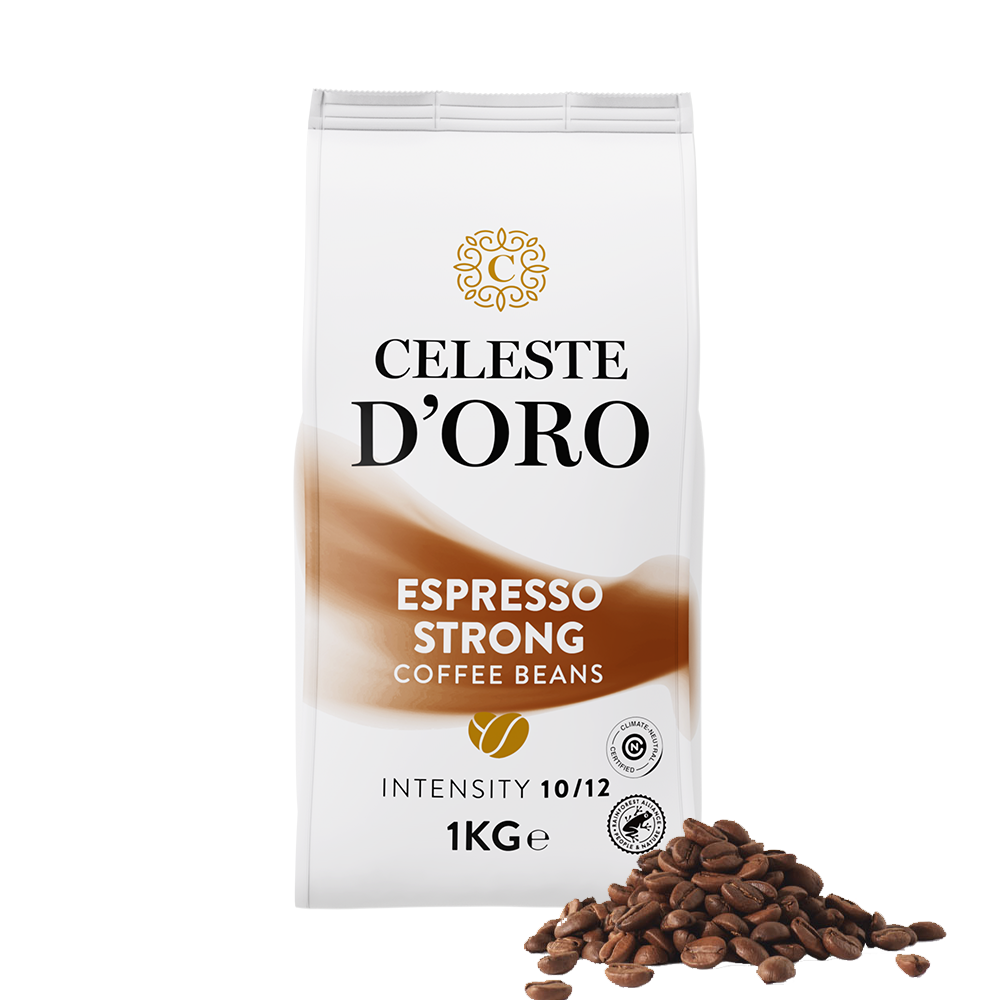 Aanbieding Celeste d'Oro Finest Espresso Strong - Koffiebonen 1 KG (ean 8719418030074)