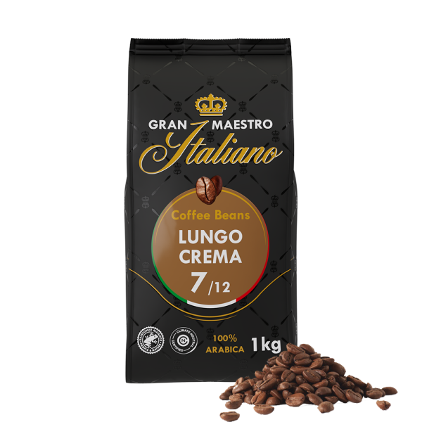 Aanbieding Gran Maestro Italiano Lungo Crema - Koffiebonen 1 KG (ean 8719418014128)