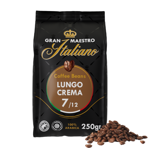 Aanbieding Gran Maestro Italiano - koffiebonen - Lungo Crema (250 gram) (ean 8719418014883)