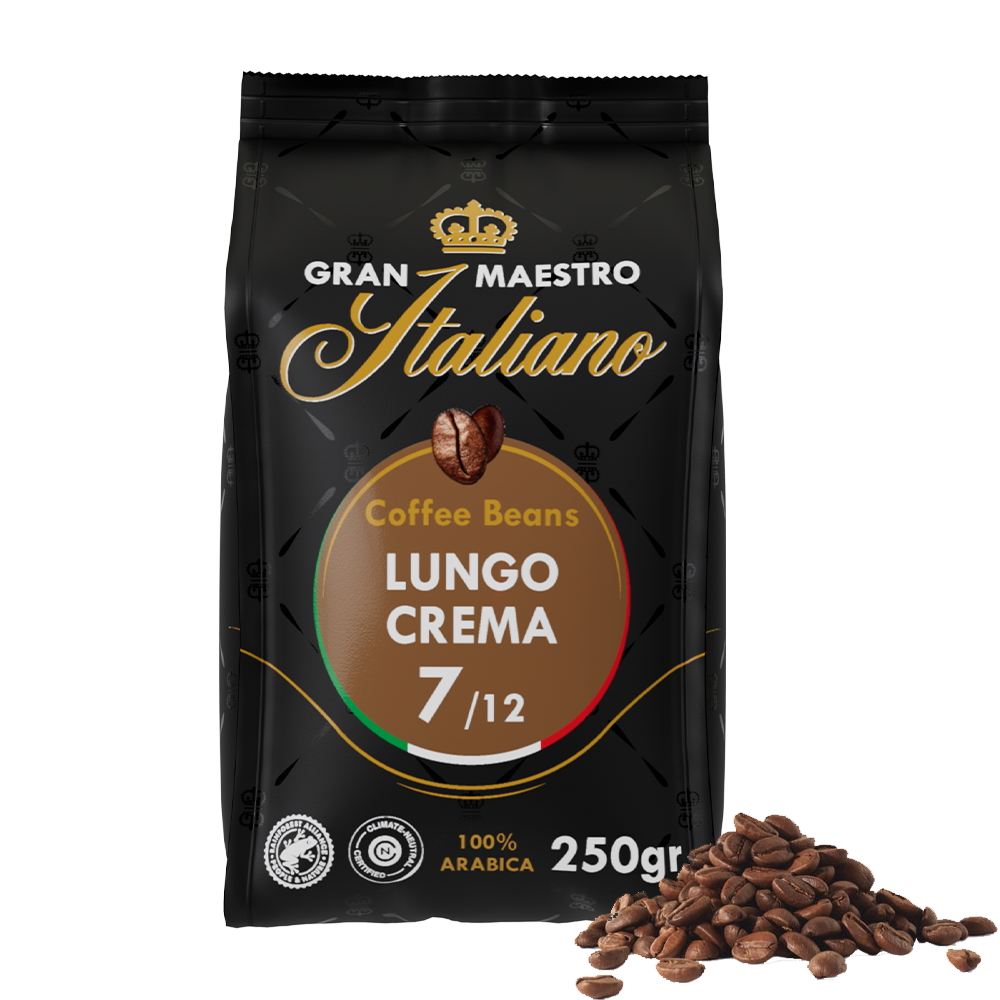 Aanbieding Gran Maestro Italiano - koffiebonen - Lungo Crema (250 gram) (ean 8719418014883)