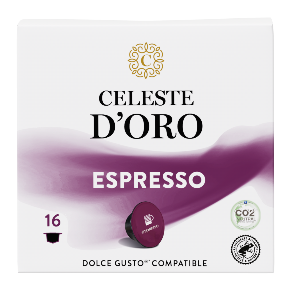 Aanbieding Celeste d'Oro - Finest Espresso - 16 DG cups (ean 8719418031842)