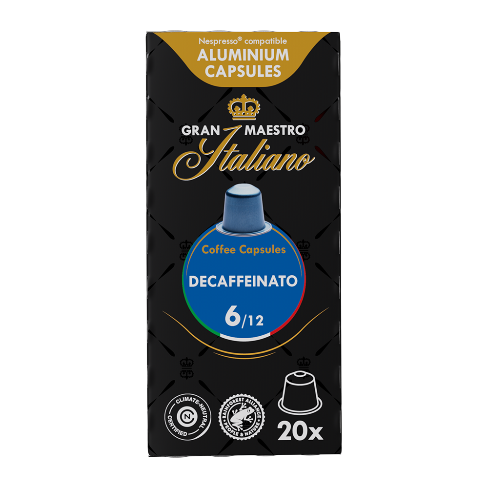 Aanbieding Gran Maestro Italiano Decaffeinato - 20 koffiecups (ean 8719418017471)