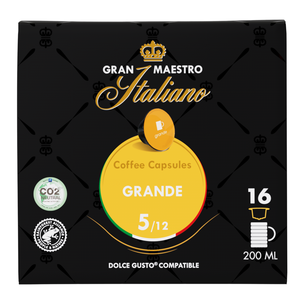 Aanbieding Gran Maestro Italiano - Grande - 16 DG cups (ean 8719418019130)