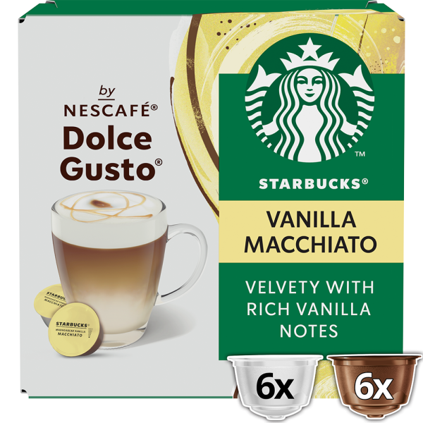 Aanbieding Starbucks - Vanilla Macchiato - 12 DG cups (ean 7613287335524)
