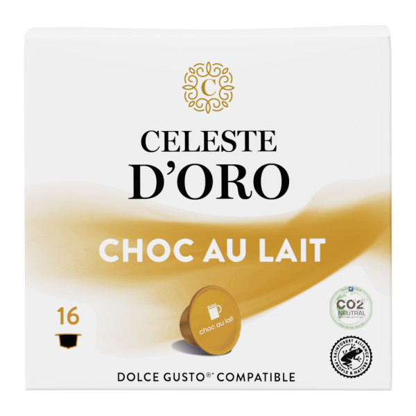 Aanbieding Celeste d&apos;Oro - Finest Choc au Lait - 16 DG cups (ean 8719418032726)