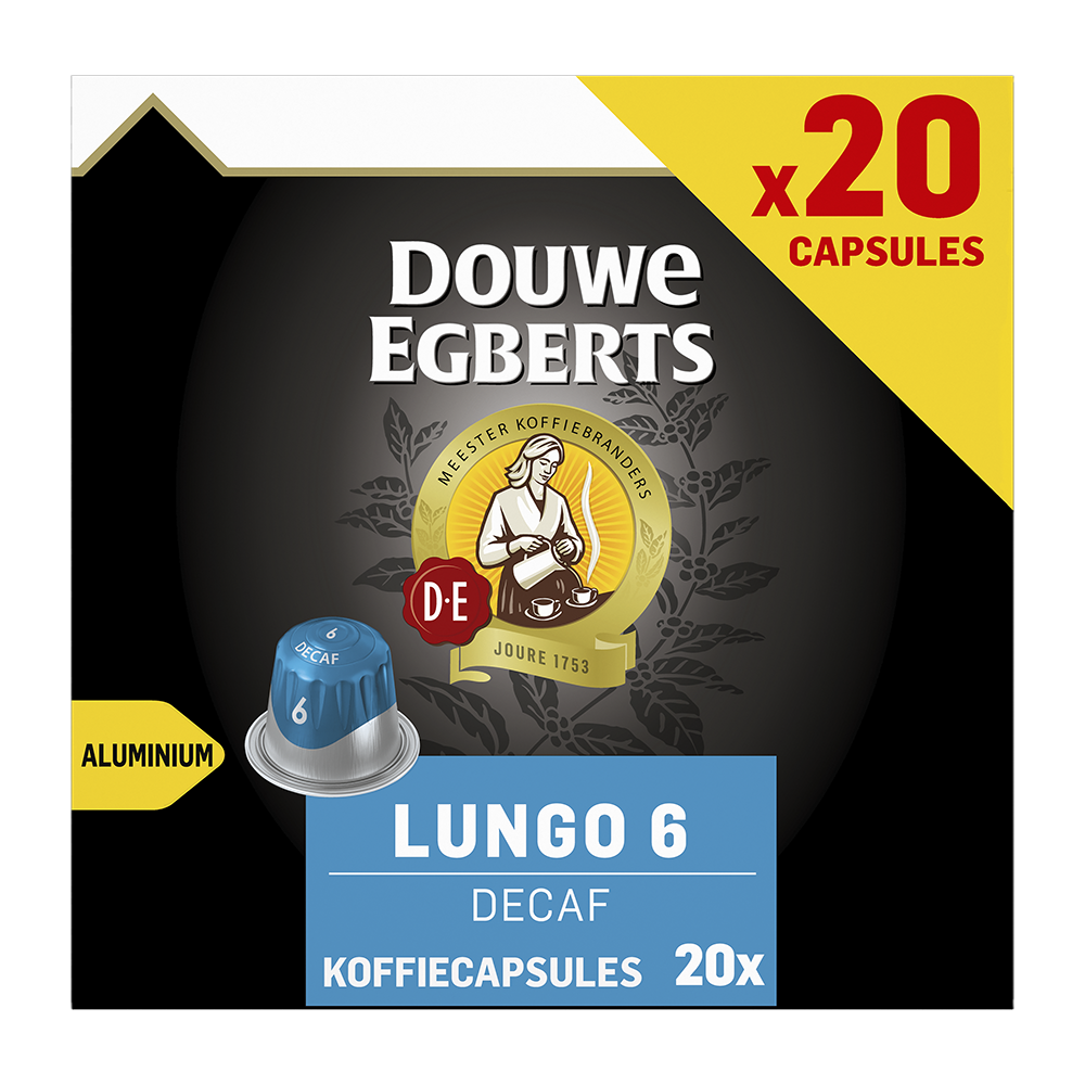 Aanbieding Douwe Egberts Lungo Decaf - 20 koffiecups (ean 8711000473757)