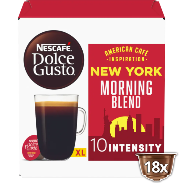 Aanbieding Dolce Gusto - New York Morning Blend - 18 Cups (ean 8445290537638)