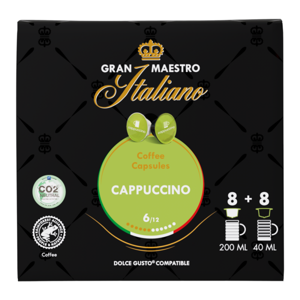 Aanbieding Gran Maestro Italiano - Cappuccino - 16 DG cups (ean 8719418019116)