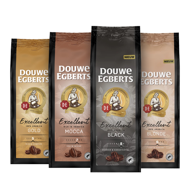 Aanbieding Proefpakket - Douwe Egberts Excellence - 2 KG koffiebonen (ean 8719418056159)