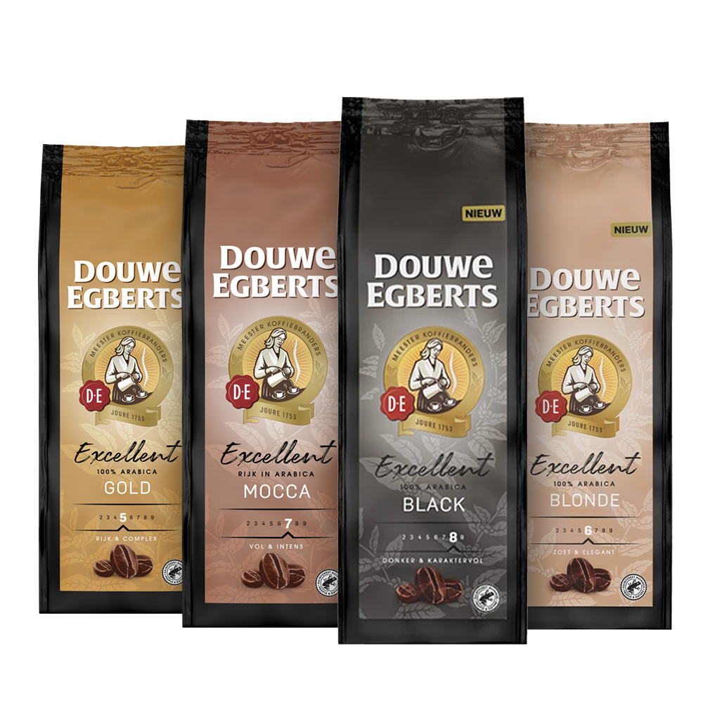 Aanbieding Proefpakket - Douwe Egberts Excellence - 2 KG koffiebonen (ean 8719418056159)