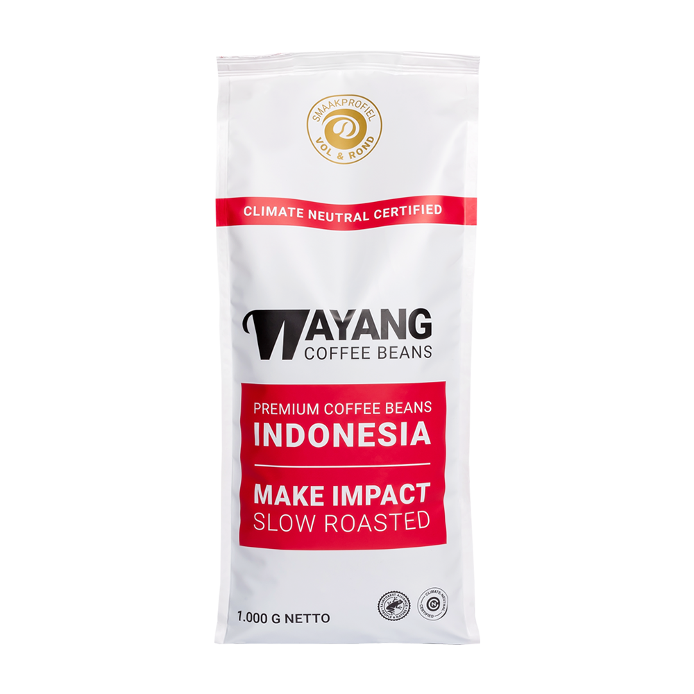 Aanbieding Wayang Coffee Beans Vol & Rond - Koffiebonen 1 KG (ean 8720938527036)