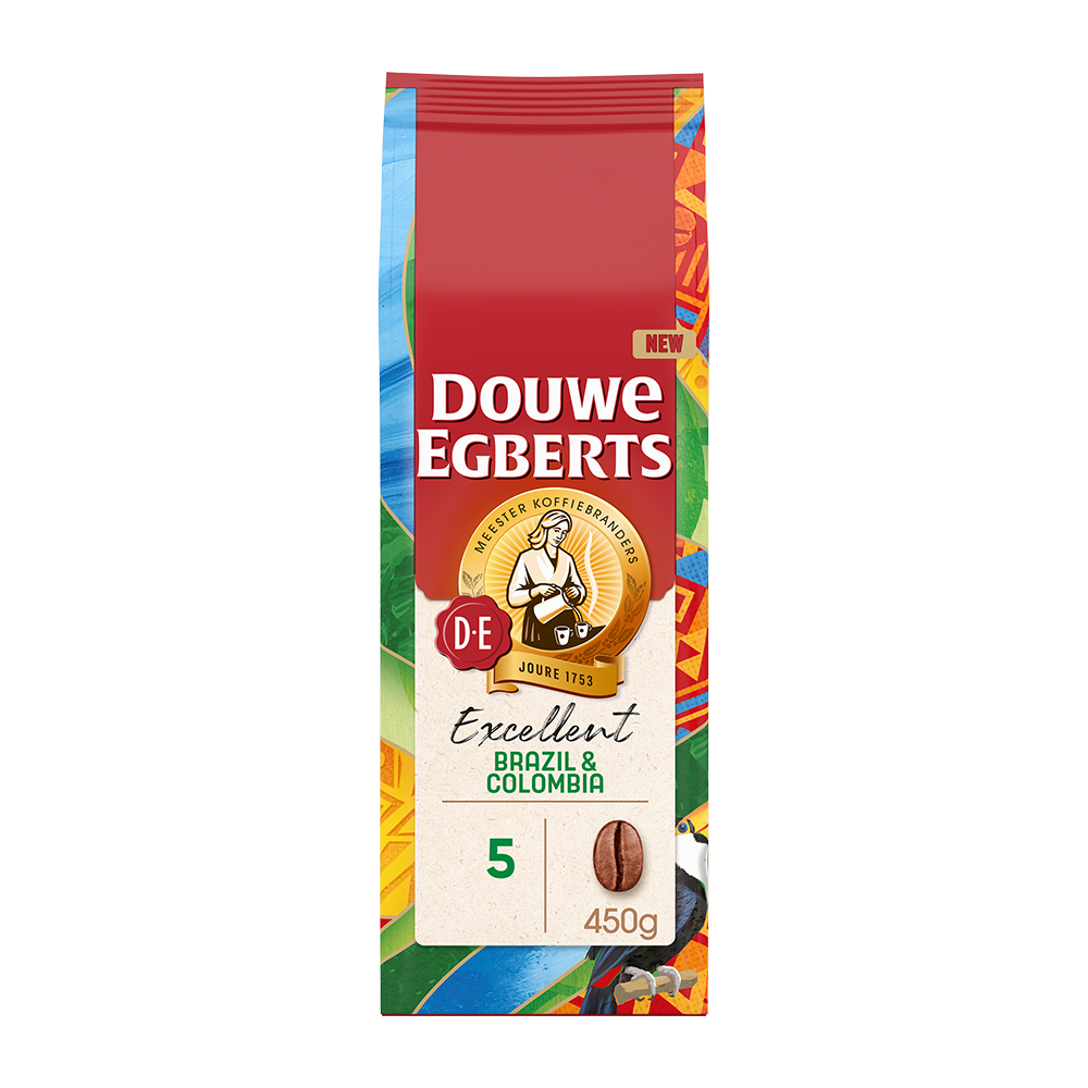 Aanbieding Douwe Egberts Excellent Brazilië & Colombia - Koffiebonen 450gr (ean 8711000595992)