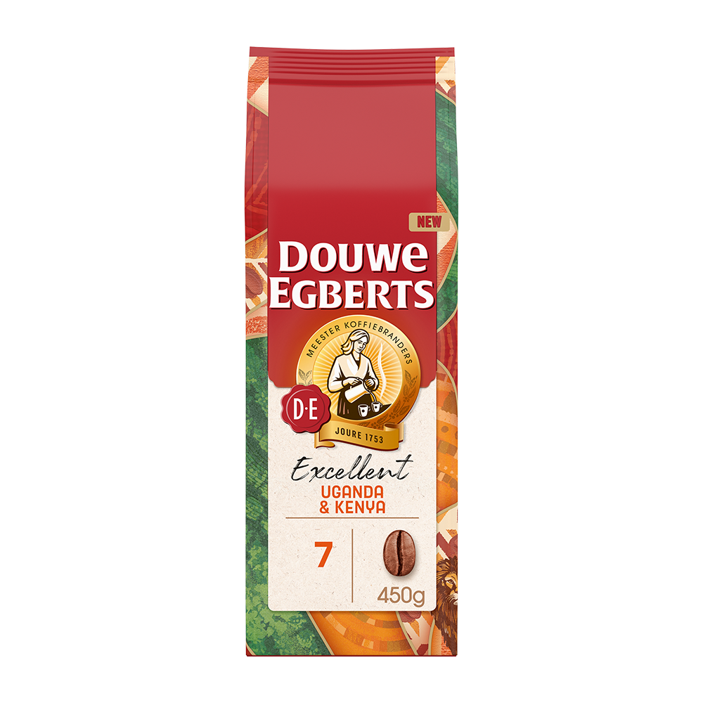 Aanbieding Douwe Egberts Excellent Uganda & Kenia - Koffiebonen 450GR (ean 8711000598023)