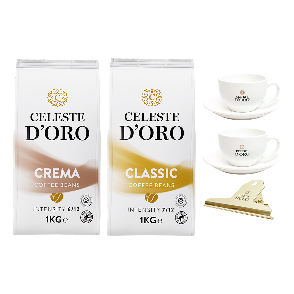 Aanbieding Celeste d'Oro Cadeaupakket - 2 KG Koffiebonen (ean 8719418068091)
